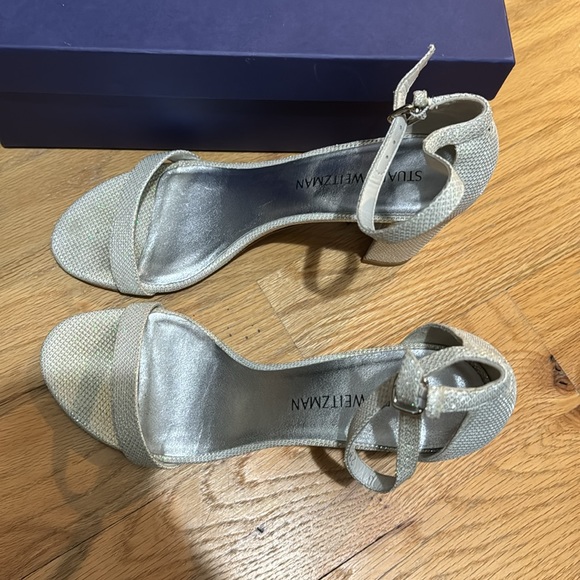 Stuart Weitzman BRNEARLYNUDE ARGENTO NOIR WOMENS SIZE 8 - Picture 5 of 8